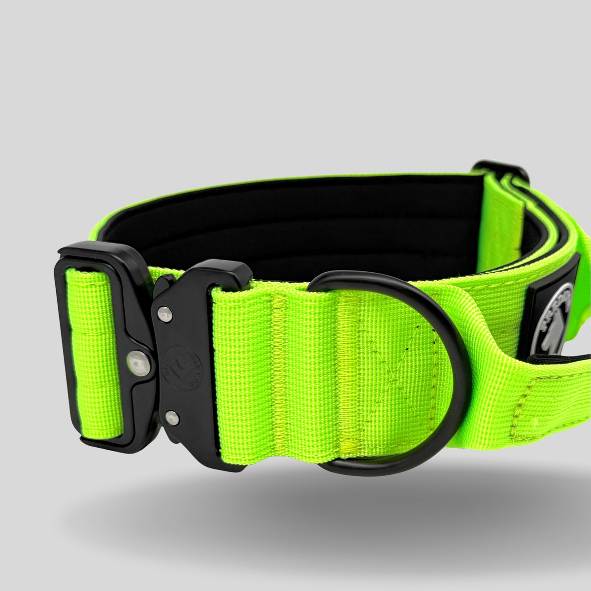 Tactical collar with handle / Quick-release clasp / Neon Green ...